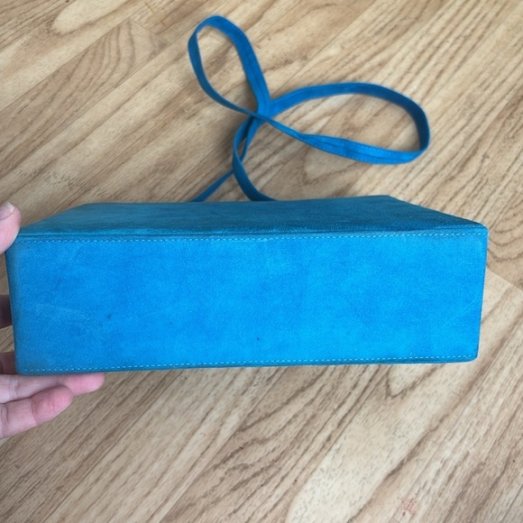 PEGABO Classic blue vintage suede square purse - Picture 3 of 9